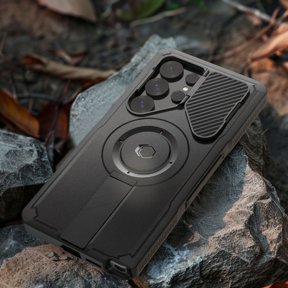 Tech-Protect Samsung Galaxy S25 Ultra - Kevlar MagSafe+ Σκληρή Θήκη με Προστασία για την Οθόνη / την Κάμερα και Stand - Black