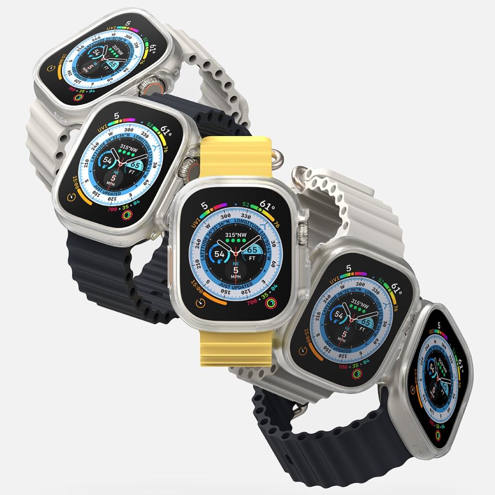 Ringke Θήκη Apple Watch Ultra (1/2/3) - 49mm Slim - 2 Τεμάχια - Διάφανη - Alpine Ημιδιάφανη