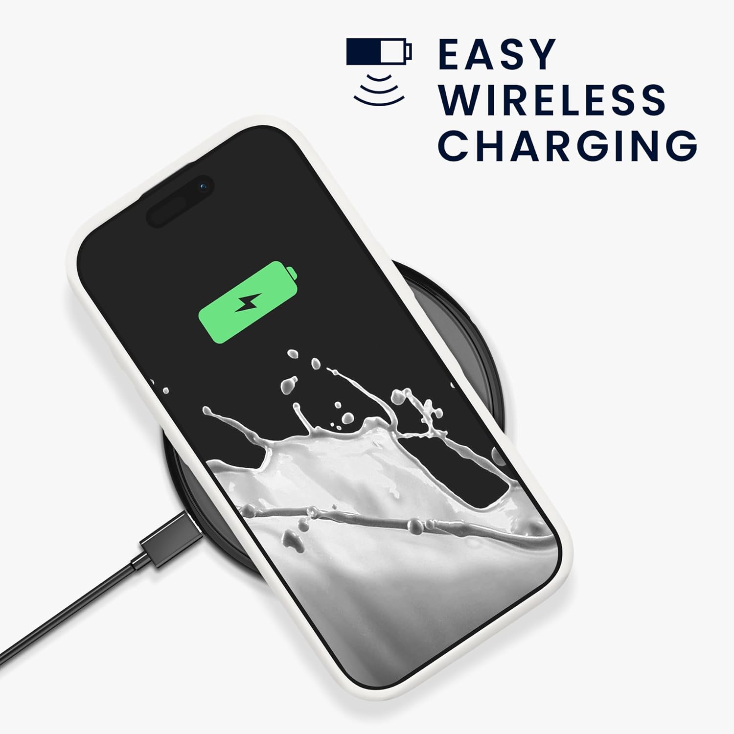 KW iPhone 16 Pro Max Θήκη Σιλικόνης Rubberized TPU - White