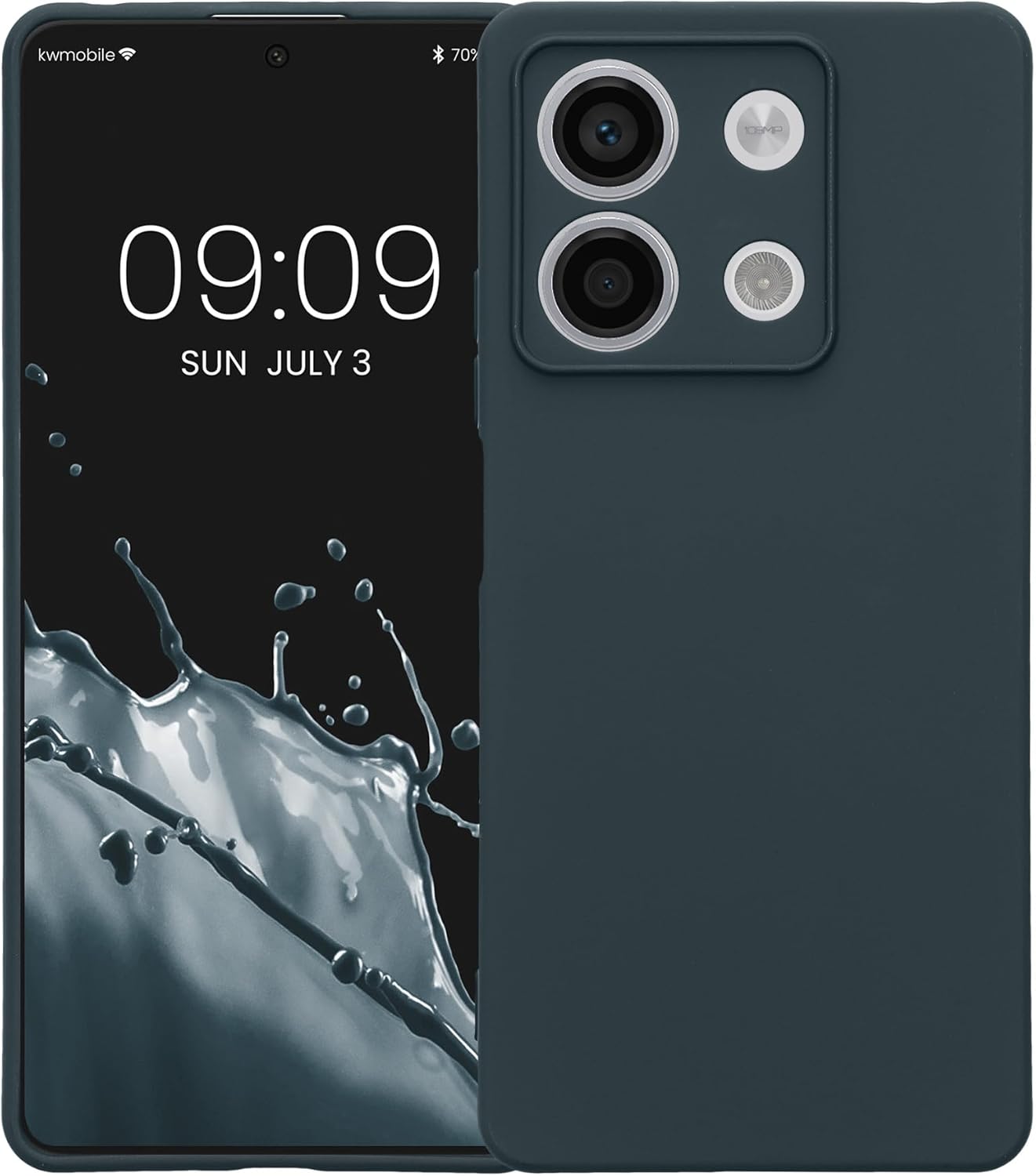 KW Xiaomi Redmi Note 13 5G Λεπτή Θήκη Σιλικόνης Rubberized TPU - Dark Slate