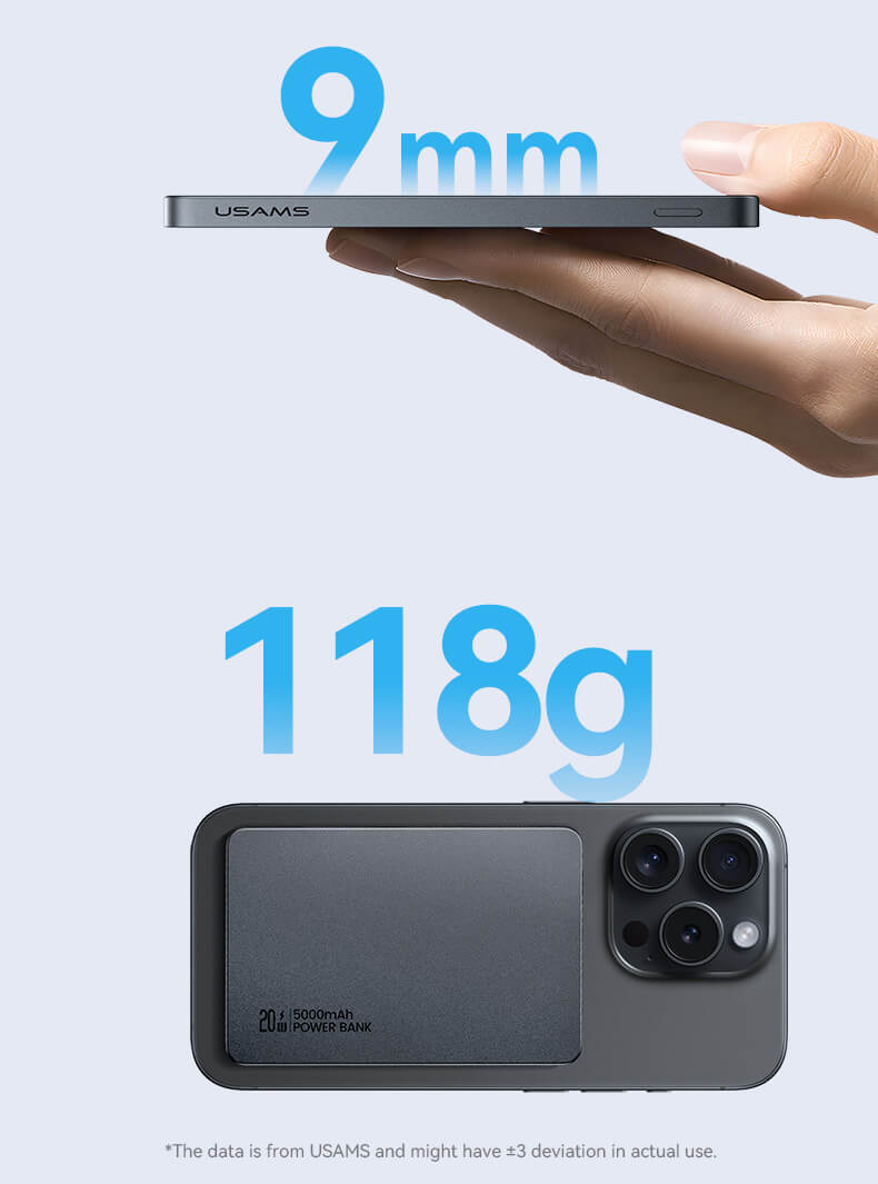 USAMS CD231 CY Series Ασύρματο PowerBank 5000mAh 20W - White