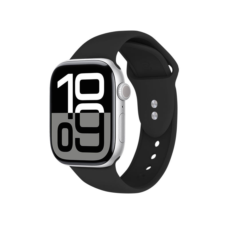 Crong Λουράκι Apple Watch 4/5/6/7/8/9/10/11 - SE (1/2/3) - ULTRA (1/2/3) - 44/45/46/49mm Σιλικόνης - Liquid Strap - Black