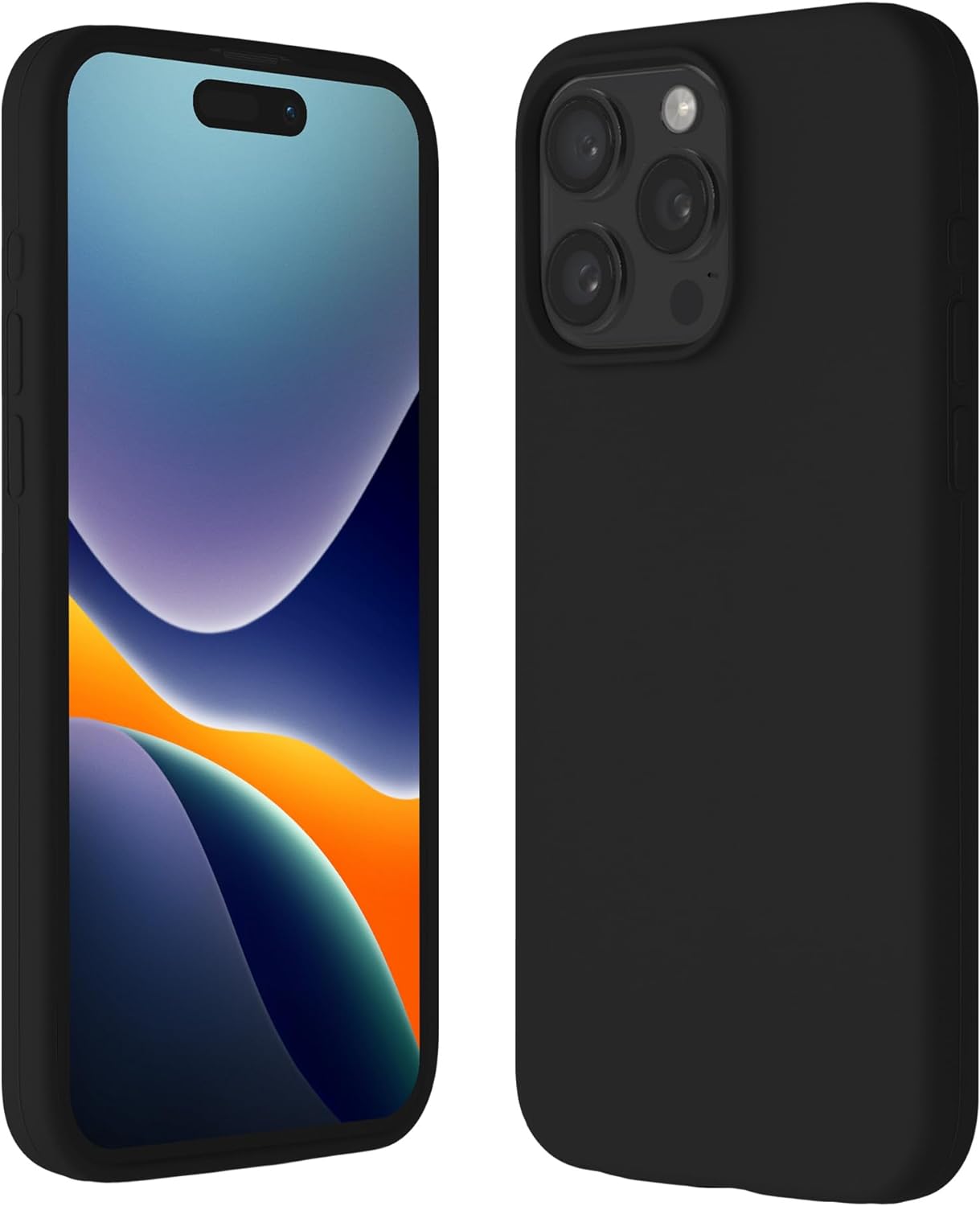 Kalibri iPhone 15 Pro Max Θήκη Σιλικόνης Rubberized TPU - Black