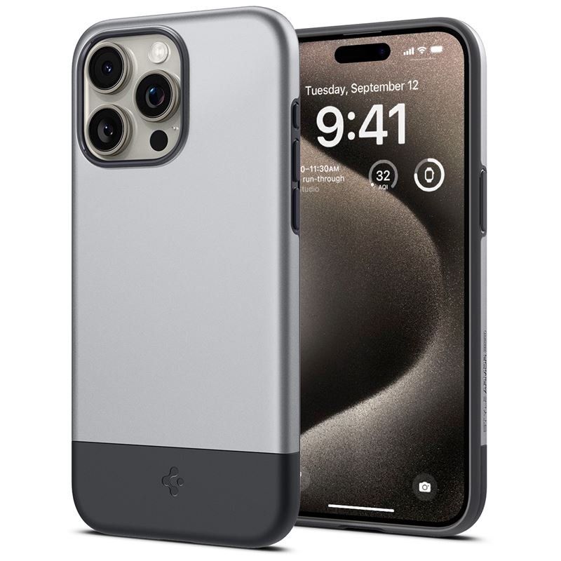 Spigen iPhone 15 Pro Max Style Armor Mag Σκληρή Θήκη με MagSafe - Classic Silver