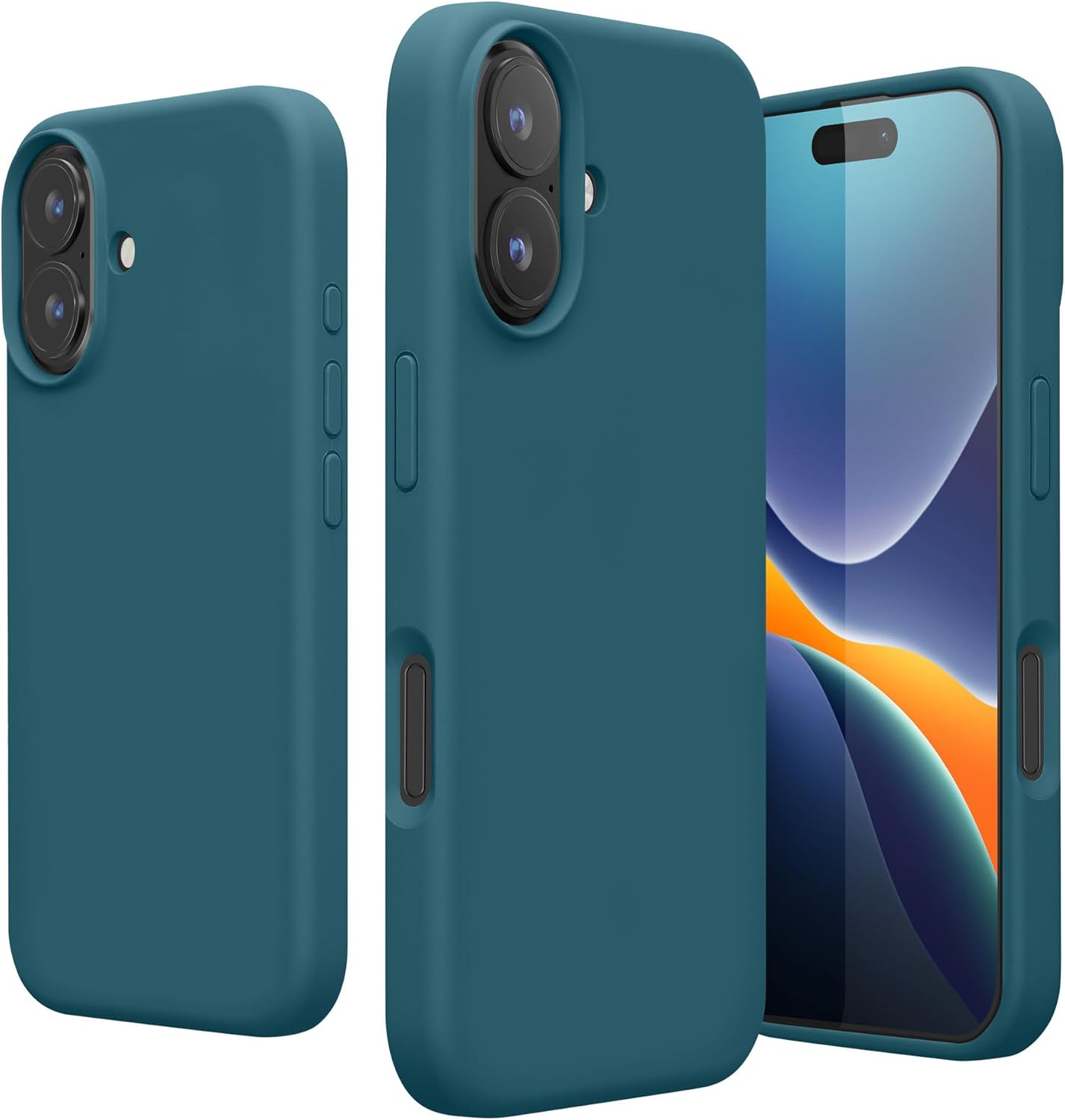 KW iPhone 16 Θήκη Σιλικόνης Rubberized TPU - Petrol Matte