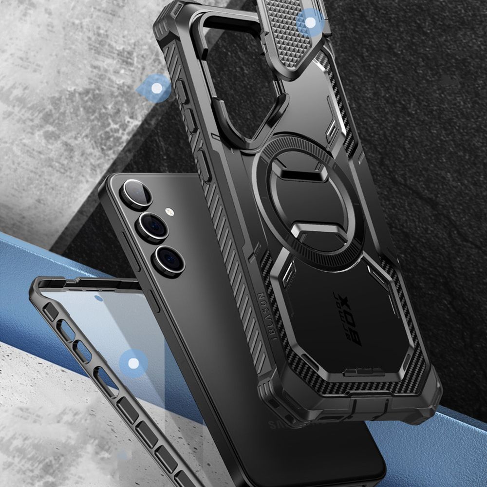 Supcase Samsung Galaxy S24+ Armorbox Magsafe Σκληρή Θήκη με Προστασία Οθόνης και Κάλυμμα Κάμερας / Stand - Black