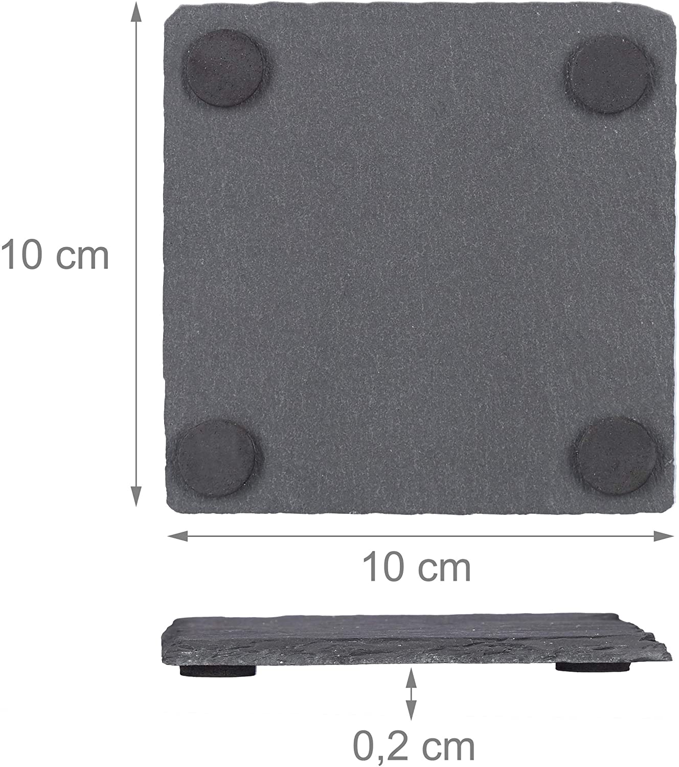 Relaxdays 8 Σουβέρ από Σχιστόλιθο για Ποτήρια - Grey - 4052025241346