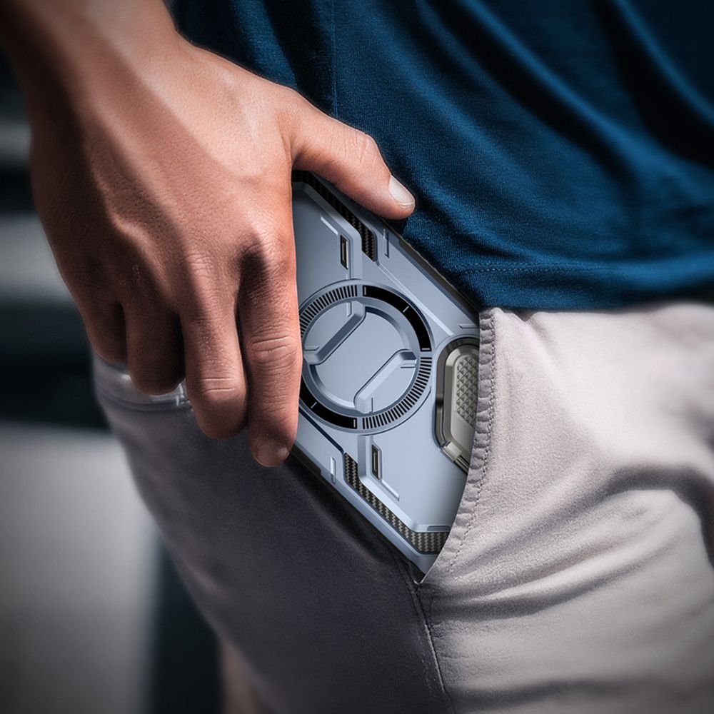 Supcase Samsung Galaxy S24 Ultra Armorbox Magsafe Σκληρή Θήκη με Προστασία Οθόνης και Κάλυμμα Κάμερας / Stand - Blue