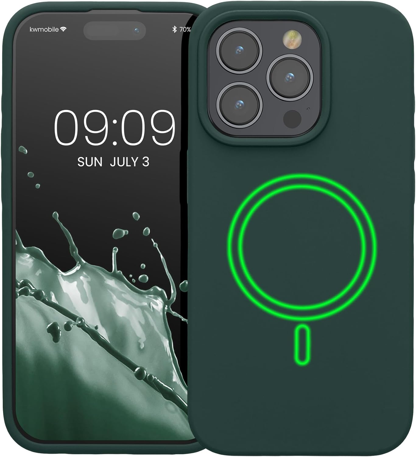 KW iPhone 15 Pro Θήκη Σιλικόνης Rubber TPU με MagSafe - Moss Green