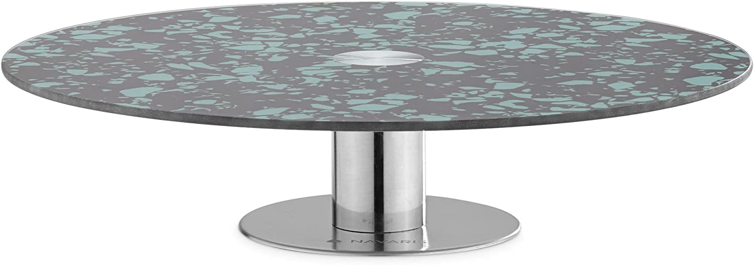 Navaris Περιστρεφόμενη Τουρτιέρα από Γυαλί και Βάση από Ανοξείδωτο Ατσάλι - Grey - 58151.01