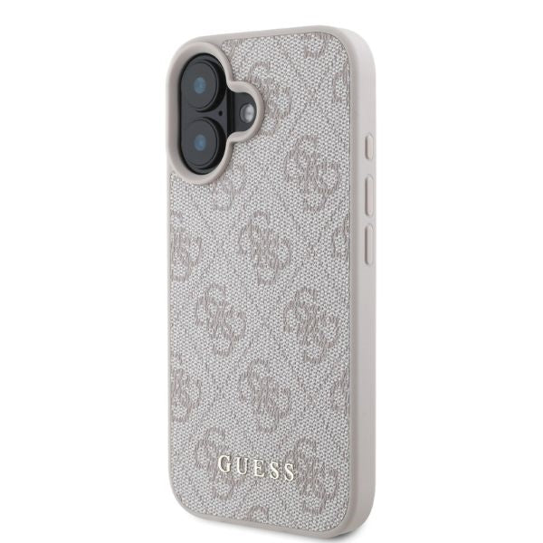 Guess iPhone 16 - 4G Classic - Σκληρή Θήκη με Επένδυση Συνθετικού Δέρματος - Pink - GUHCP16SG4GFPI