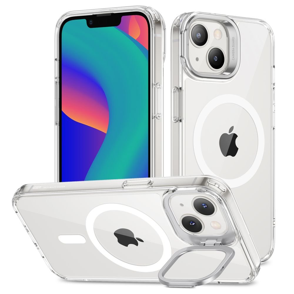 ESR iPhone 14 Plus Classic Kickstand Halolock MagSafe Σκληρή Θήκη με Πλαίσιο Σιλικόνης και Stand - Διάφανη