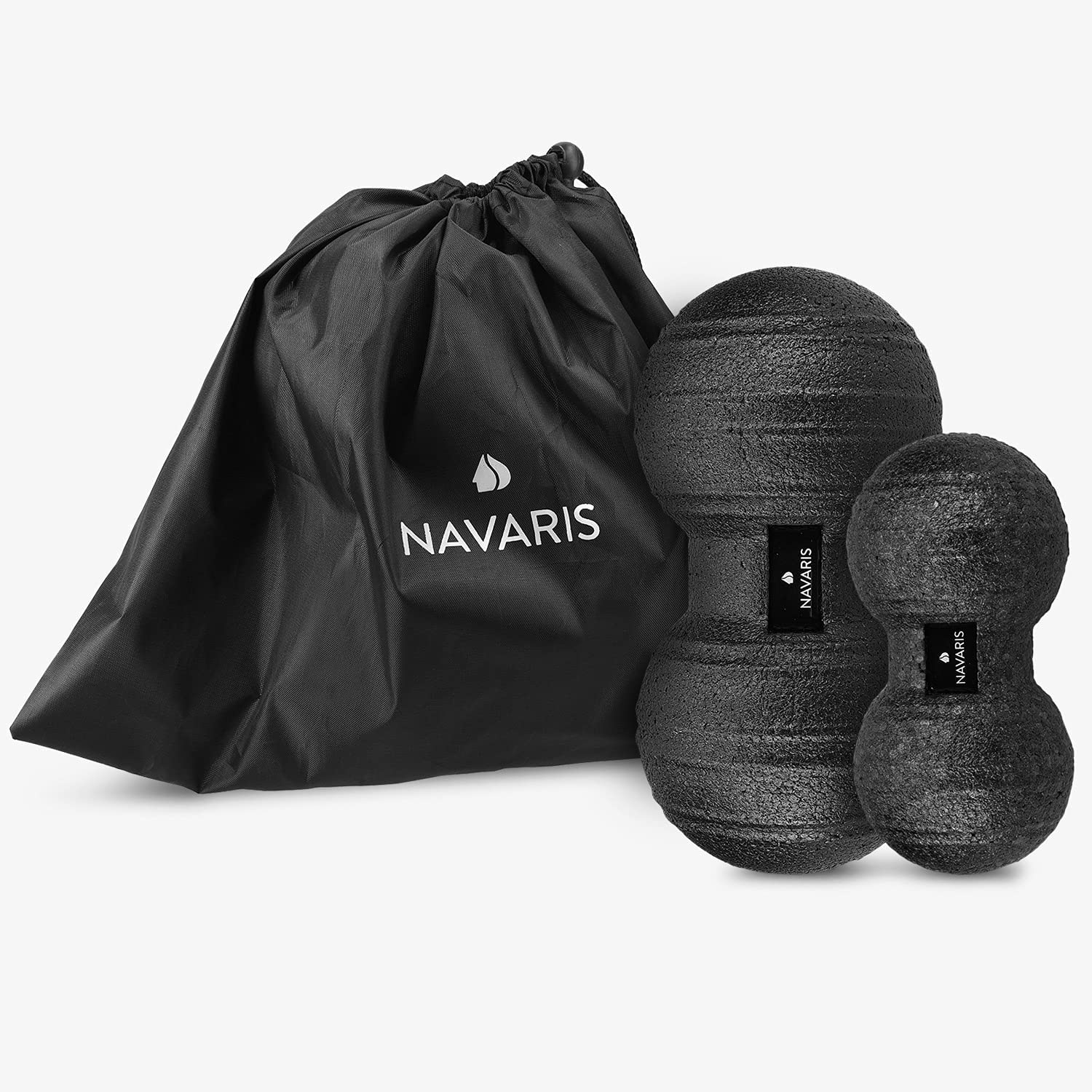 Navaris 2x Peanut Duo Massage Ball - Σετ με 2 Μπάλες Μασάζ - Black - 44055.01