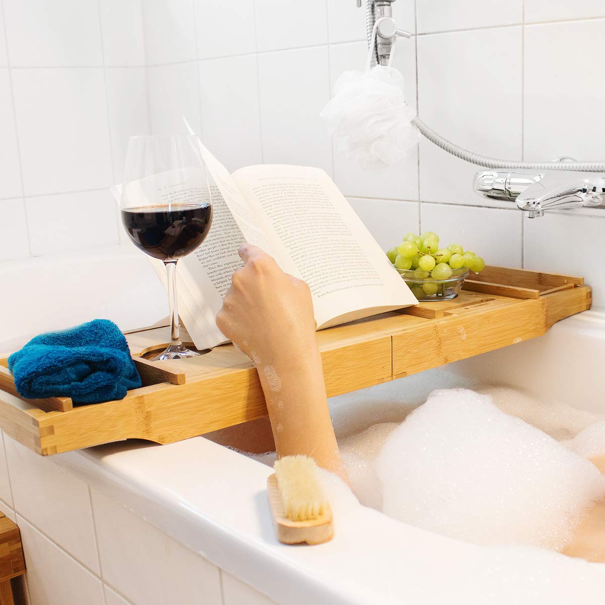 Navaris Wooden Bath Tray Rack Ξύλινη Βάση για τη Μπανιέρα - Brown - 47685.01