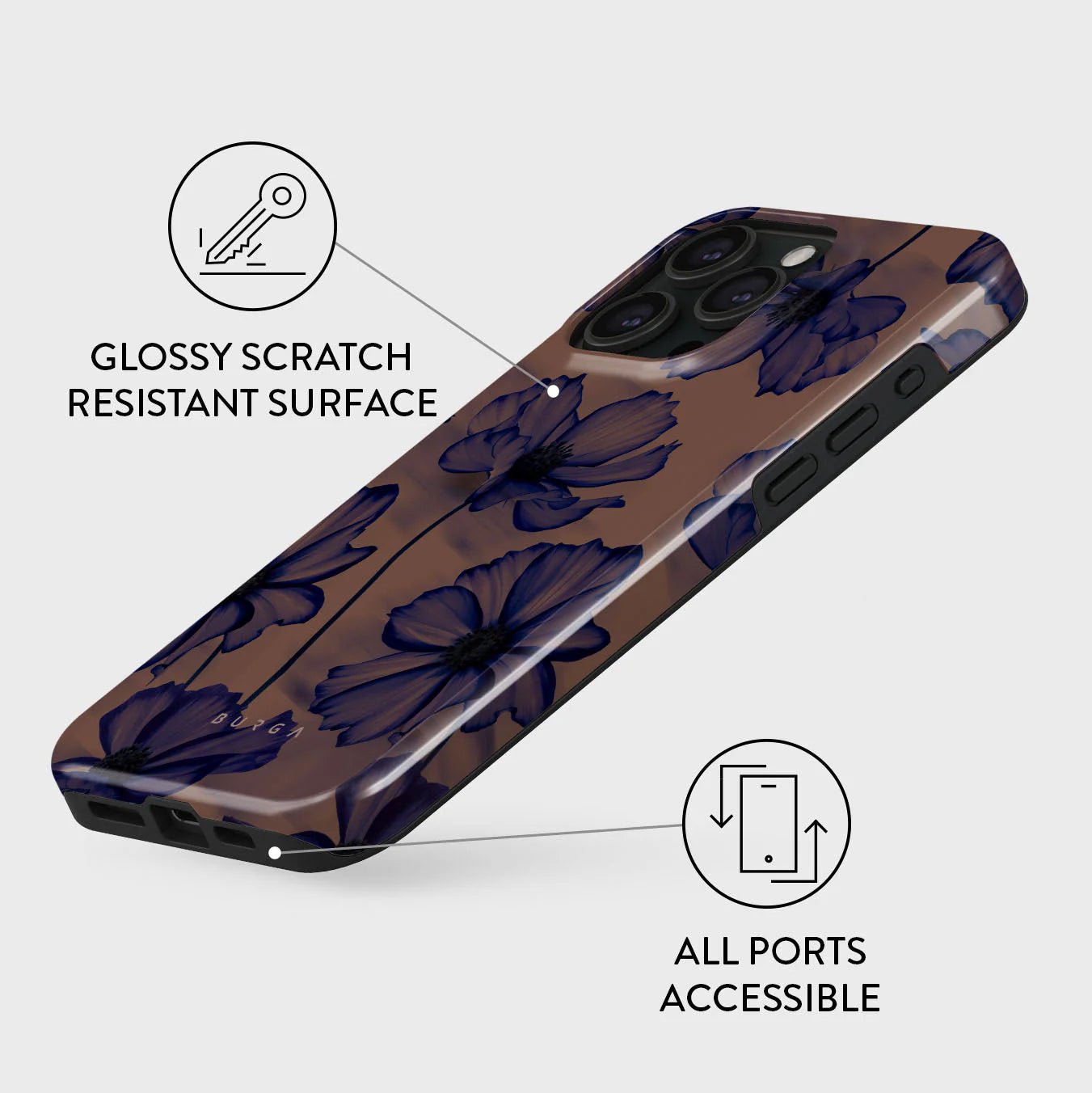 Burga iPhone 15 Pro Max Fashion Tough MagSafe Σκληρή Θήκη με MagSafe - Velvet Night