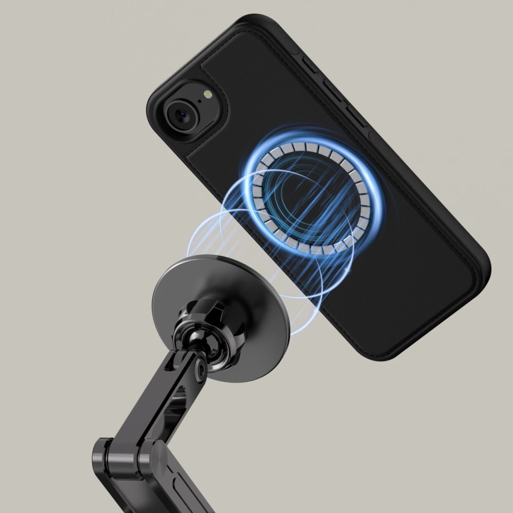 Tech-Protect iPhone 16e Θήκη Πορτοφόλι Stand από Δερματίνη με Αποσπώμενη θήκη MagSafe - Black