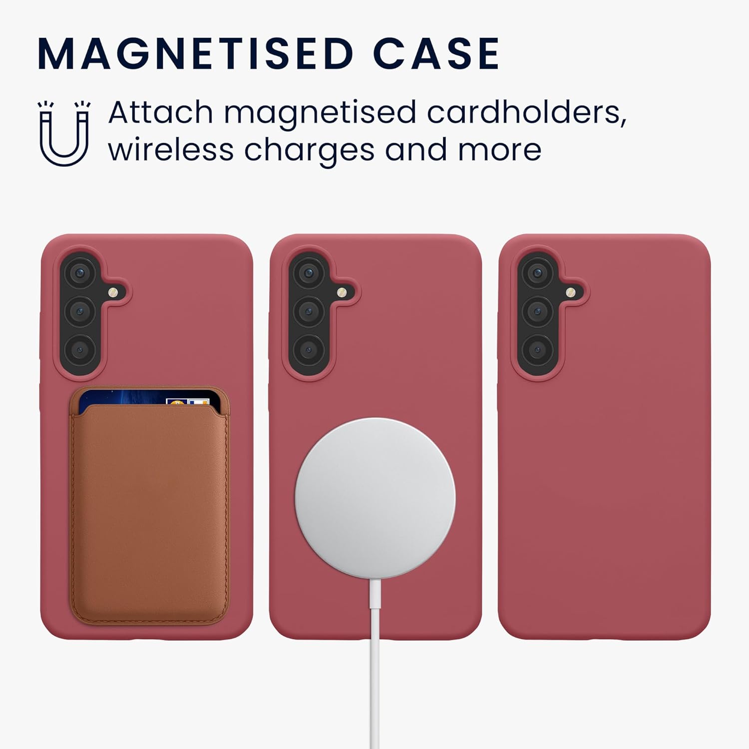 KW Samsung Galaxy S24+ Θήκη Σιλικόνης Rubber TPU με MagSafe - Dark Rose