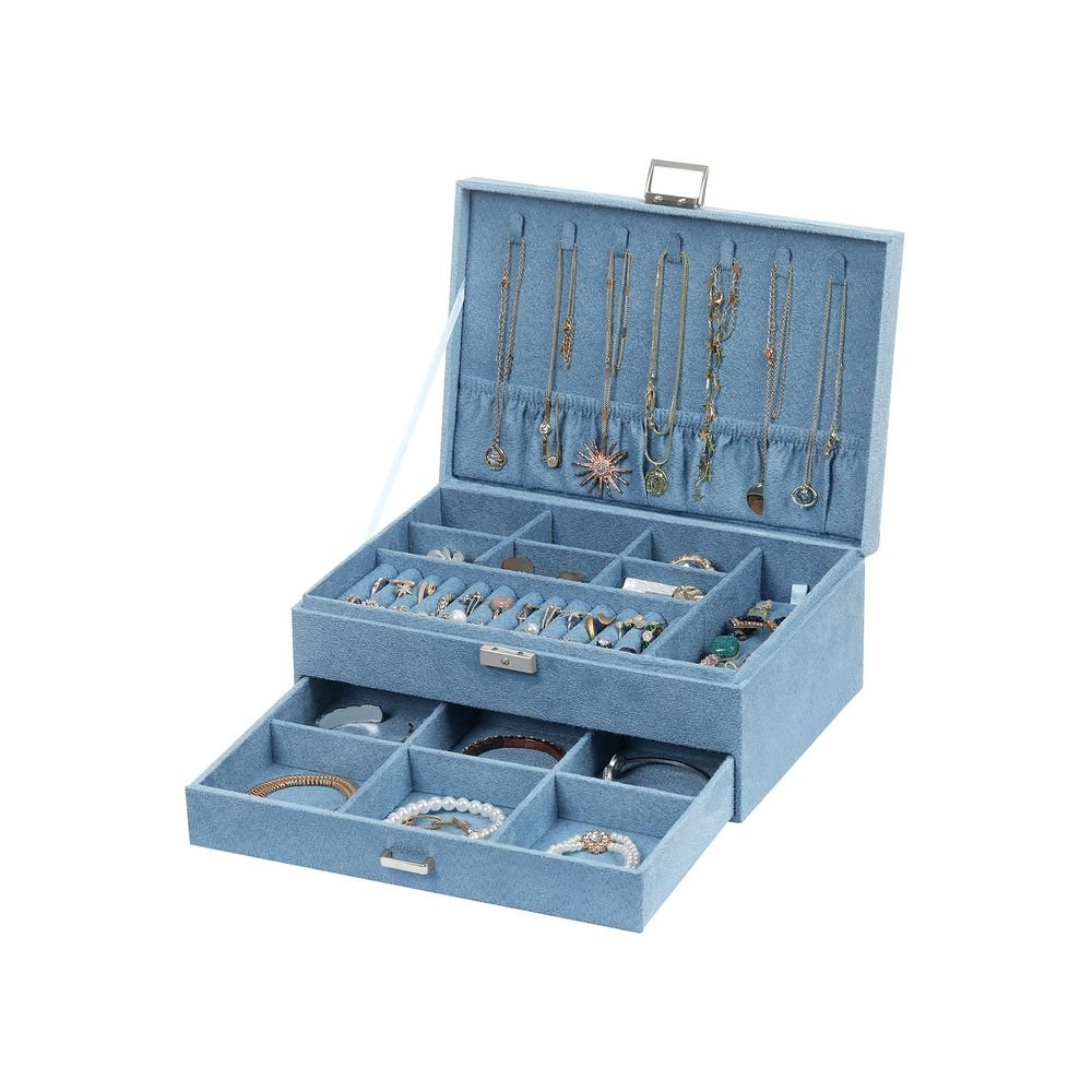 Songmics Κουτί Αποθήκευσης Κοσμημάτων - Light Blue - JBC156Q01