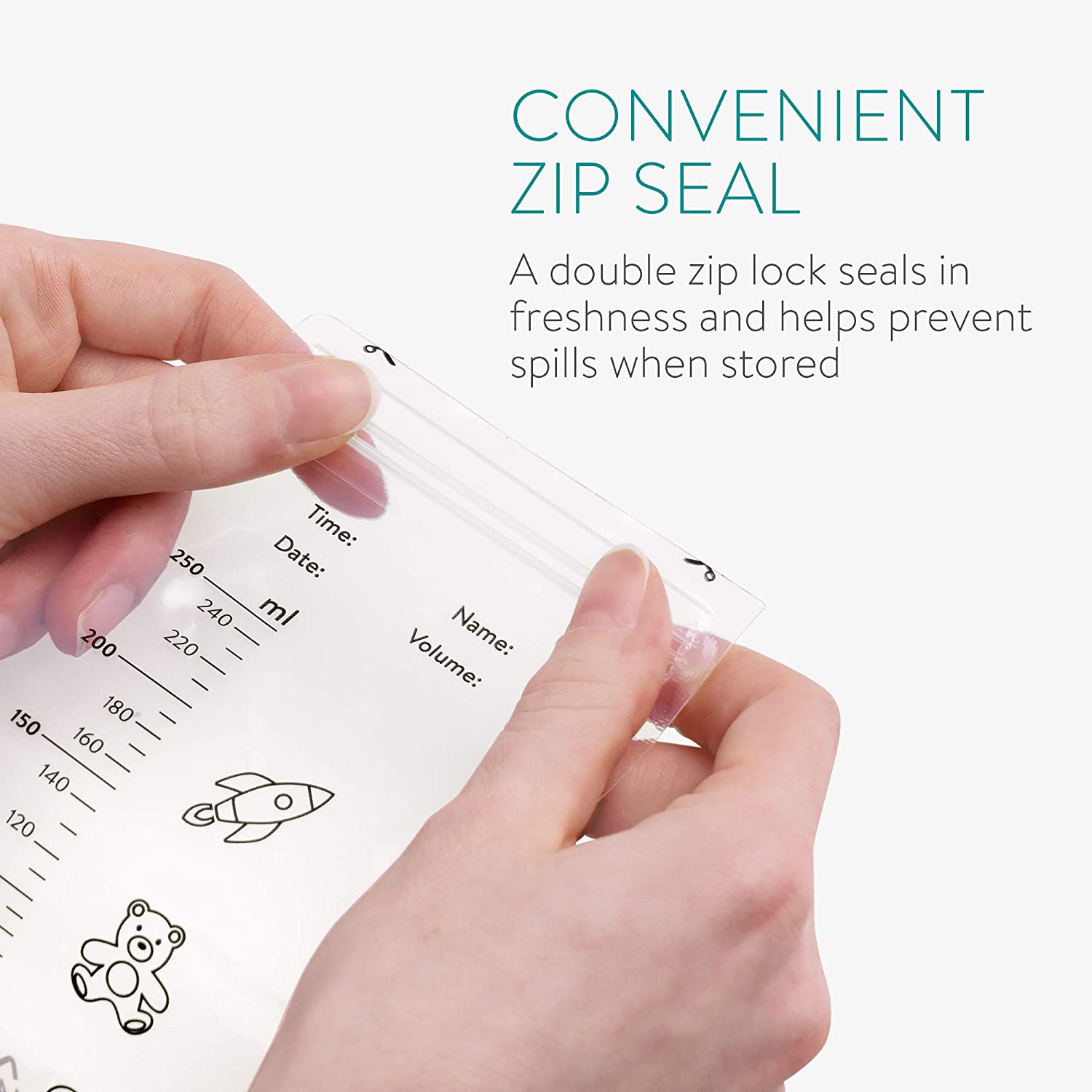 Navaris Σακούλες Αποθήκευσης Μητρικού Γάλακτος Set of 50 - White - 53219.01