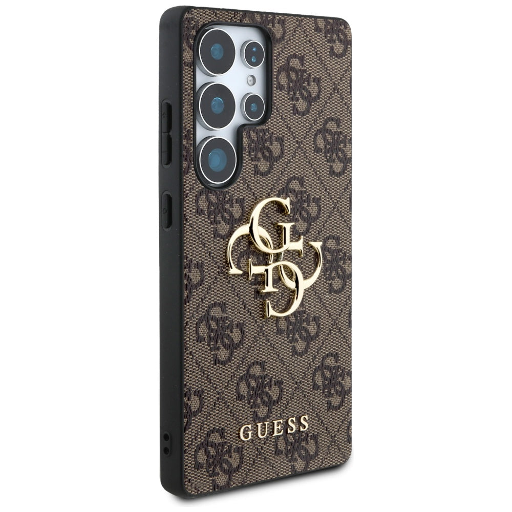 Guess Samsung Galaxy S25 Ultra - 4G Big Metal Logo - Θήκη με Επένδυση Συνθετικού Δέρματος - Brown - GUHCS25L4GMGBR