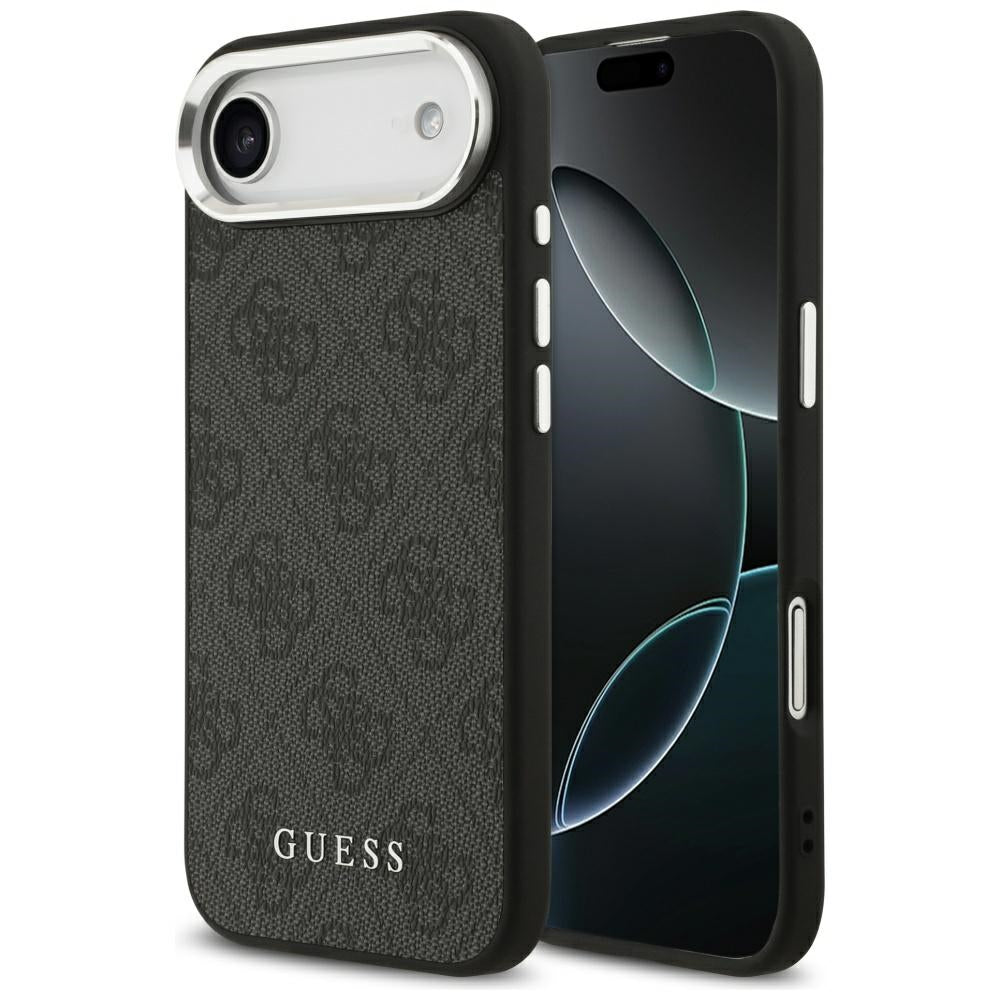 Guess iPhone Air - 4G Classic Logo MagSafe - Σκληρή Θήκη με Πλαίσιο Σιλικόνης και Επένδυση Οικολογικού Δέρματος - Black - GUHMP17MP4GSSMCK