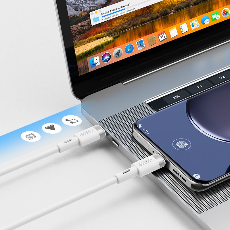 Joyroom Liquid Silicone S-1230N9 PD 60W 3A - Καλώδιο Δεδομένων και Φόρτισης Type-C to Type-C 1.2M - White