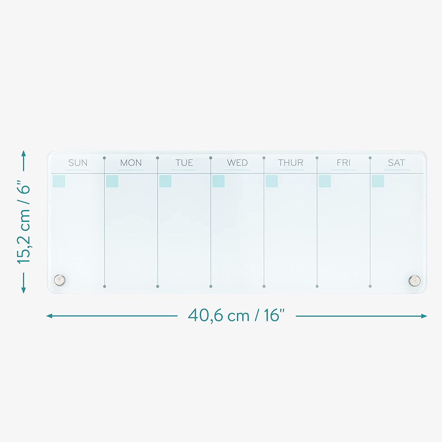 Navaris Επιτραπέζιος Εβδομαδιαίος Γυάλινος Πίνακας Χρονοδιαγράμματος - Design Squares - White - 54819.03