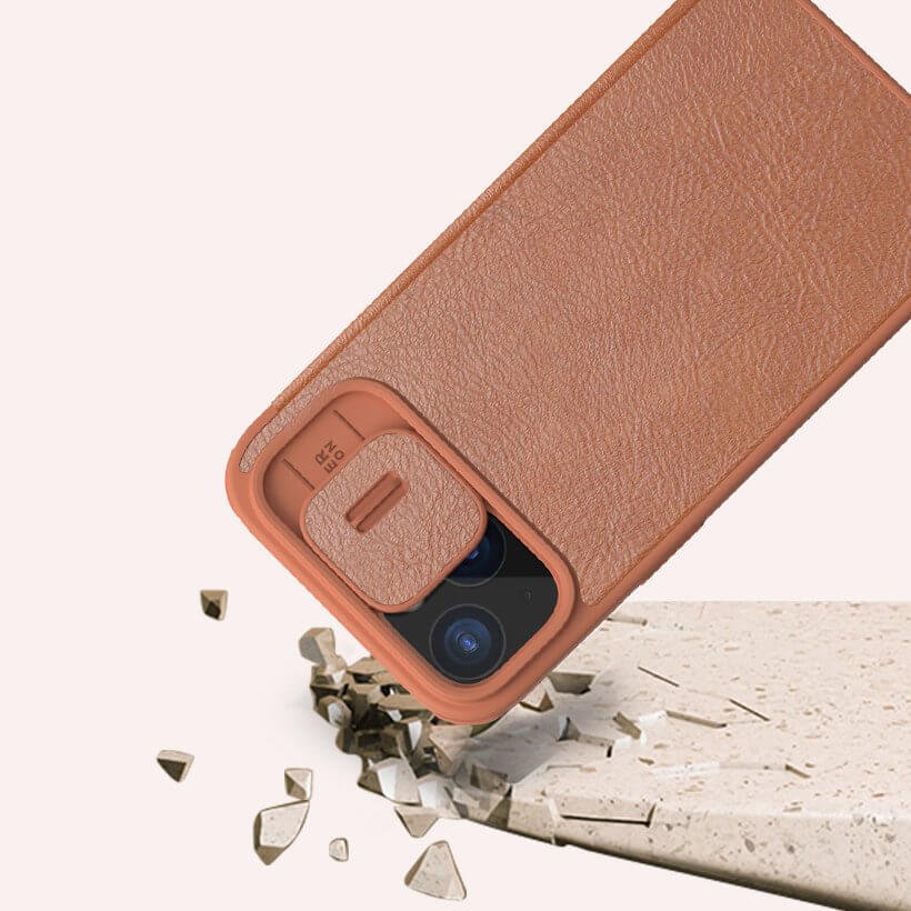 Nillkin iPhone 15 Qin Pro Leather Θήκη Βιβλίο με Κάλυμμα για την Κάμερα - Brown