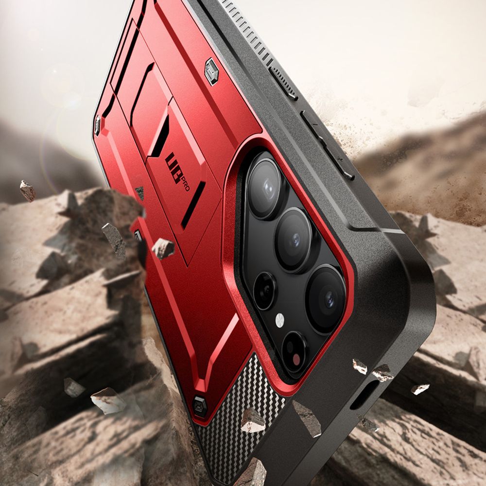 Supcase Samsung Galaxy S24 Ultra Unicorn Beetle Pro 2 Σκληρή Θήκη με Προστασία Οθόνης και Stand - Red