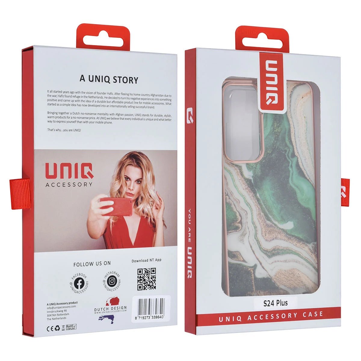 Tuniq Samsung Galaxy S24 Plus - Σκληρή Θήκη με Πλαίσιο Σιλικόνης - Σχέδιο Μάρμαρο - Πράσινη