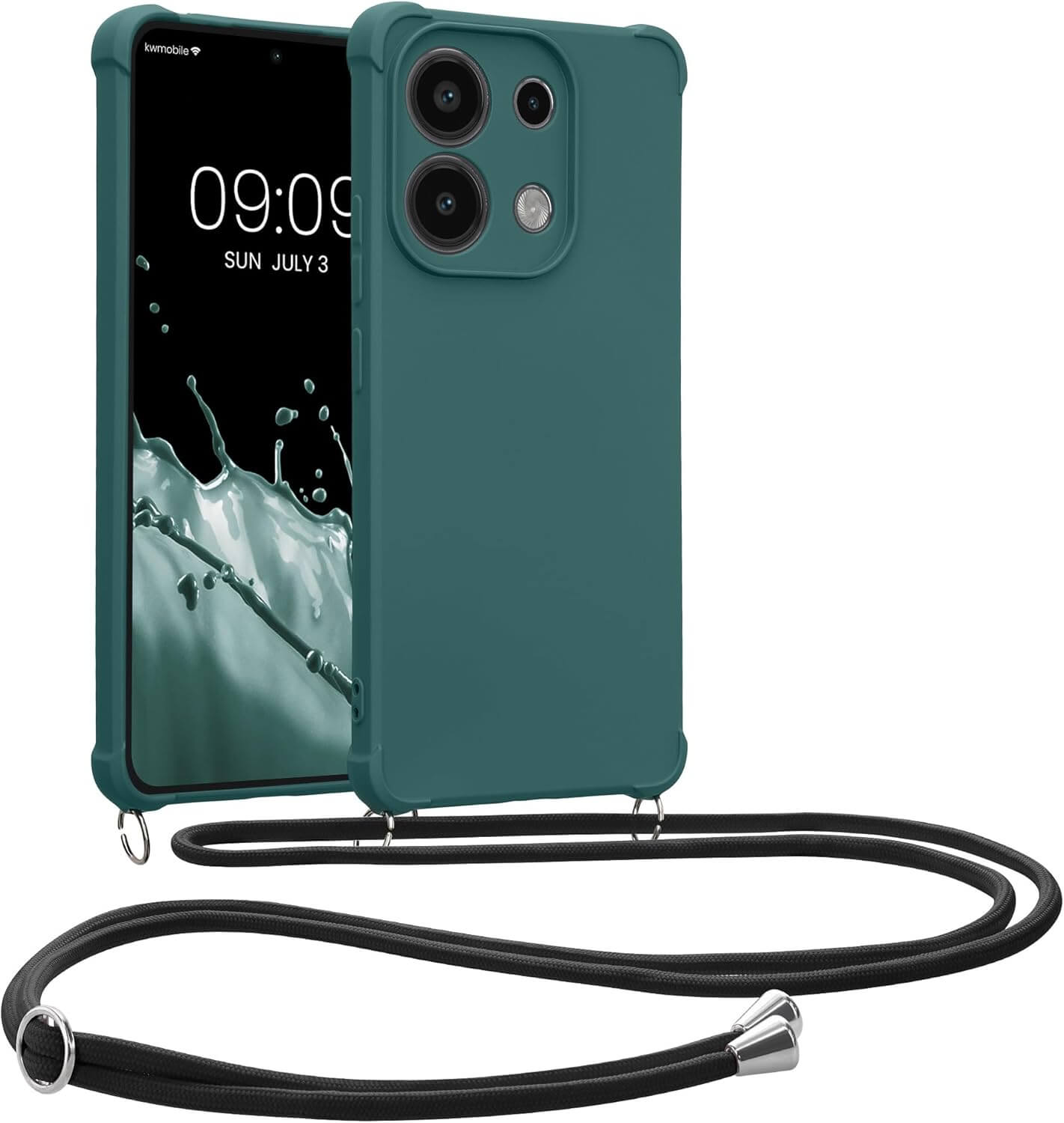 KW Xiaomi Redmi Note 13 4G Θήκη Σιλικόνης TPU με Λουράκι - Petrol