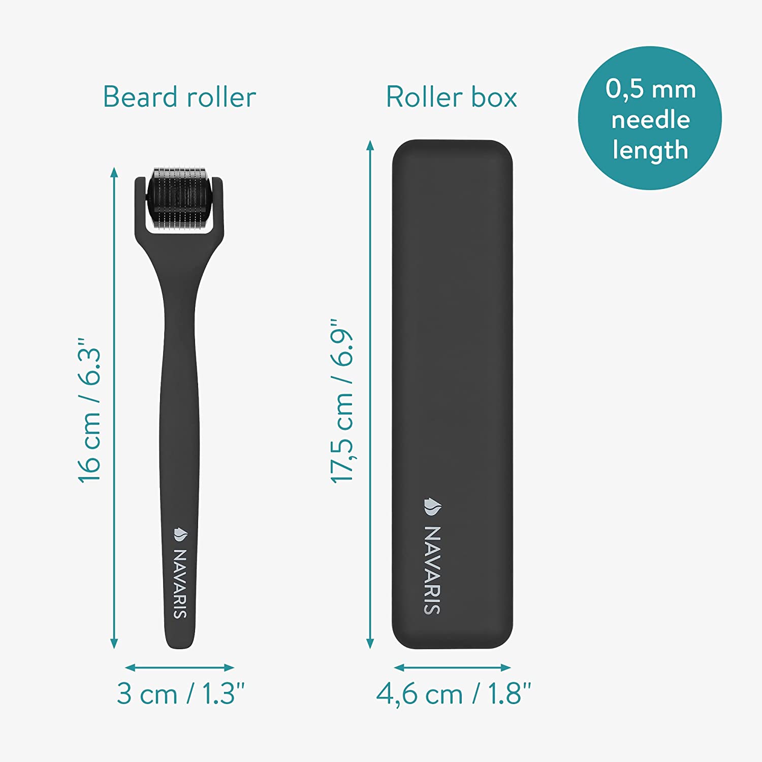 Navaris Derma Roller Προσώπου και Γενειάδας για Άνδρες - Black - 57999.01