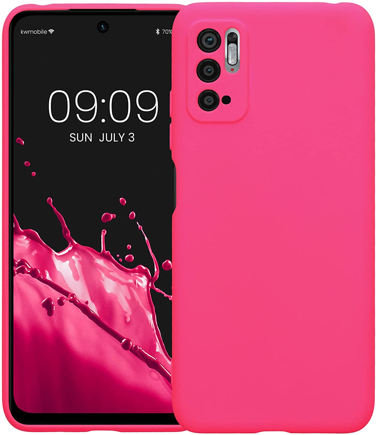 KW Xiaomi Redmi Note 10 5G / Poco M3 Pro 5G Θήκη Σιλικόνης Rubberized TPU - Neon Pink - 57816.77
