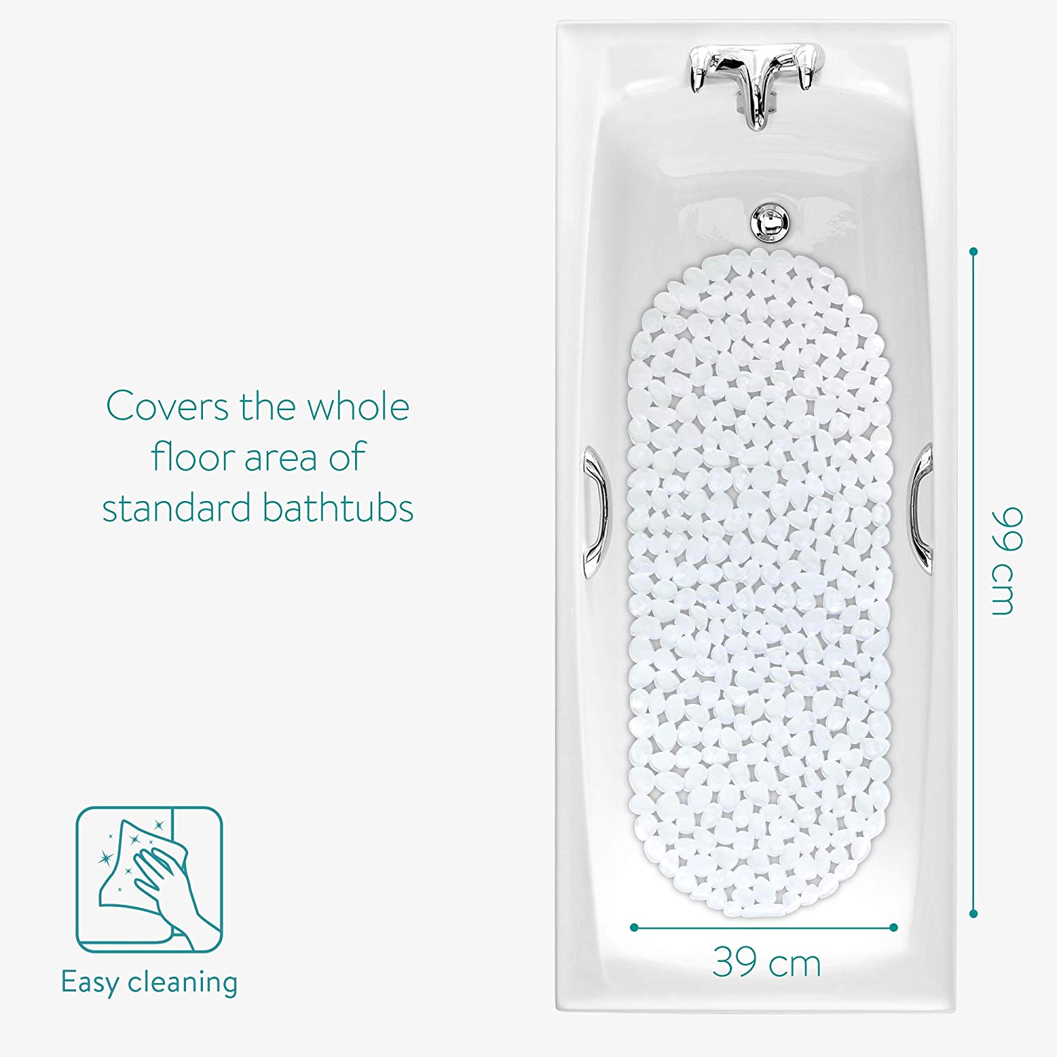 Navaris Αντιολισθητικό Χαλάκι Μπάνιου - White - 48965.03