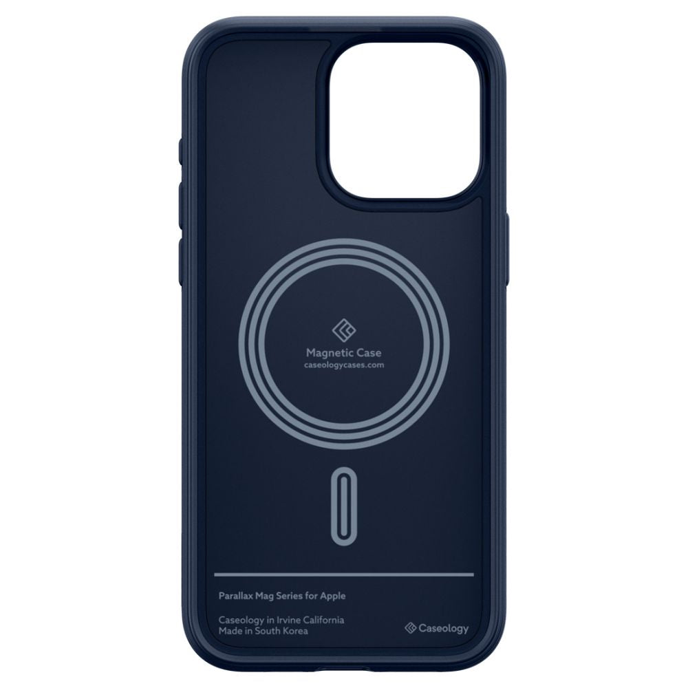 Caseology iPhone 15 Pro Max Parallax Mag Θήκη Σιλικόνης με Σκληρό Πλαίσιο και MagSafe - Midnight Blue
