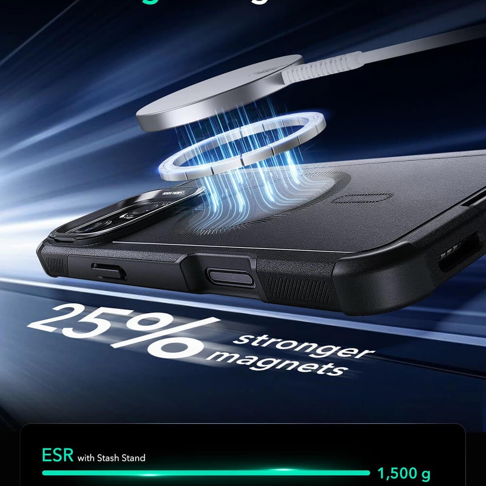 ESR iPhone 16 Cyber Armor Kickstand Σκληρή Θήκη με Stand και MagSafe - Black