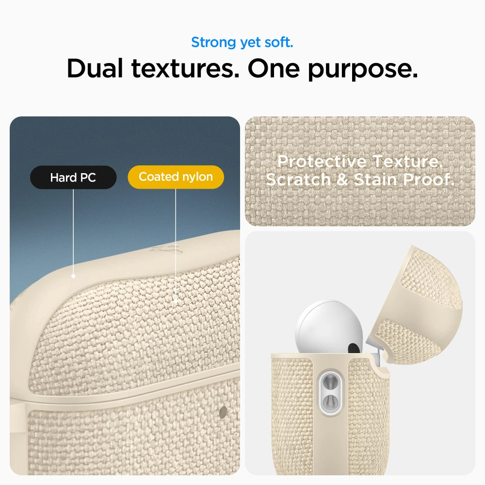 Spigen AirPods Pro 3 Θήκη από Σιλικόνη και Ύφασμα - Urban Fit - Dune Beige
