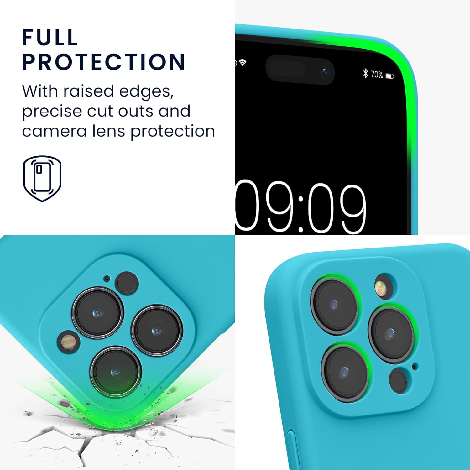 KW iPhone 15 Pro Θήκη Σιλικόνης Rubberized TPU - Cool Glacier