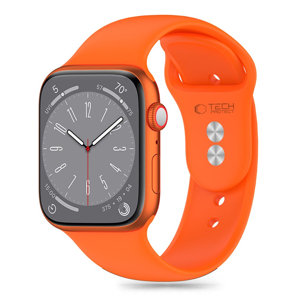 Tech-Protect Λουράκι Apple Watch 4/5/6/7/8/9/10/11 - SE (1/2/3) - 40/41/42mm Silicone Σιλικόνης - Bright Orange