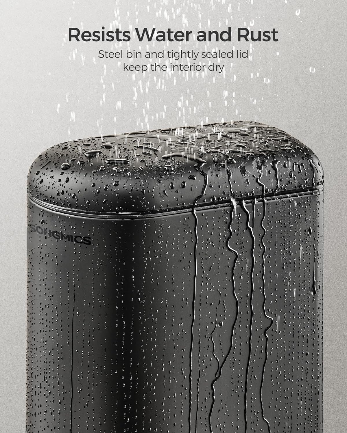 Songmics Κάδος Απορριμμάτων για το Μπάνιο - 10L - Ink Black - LTB010B02