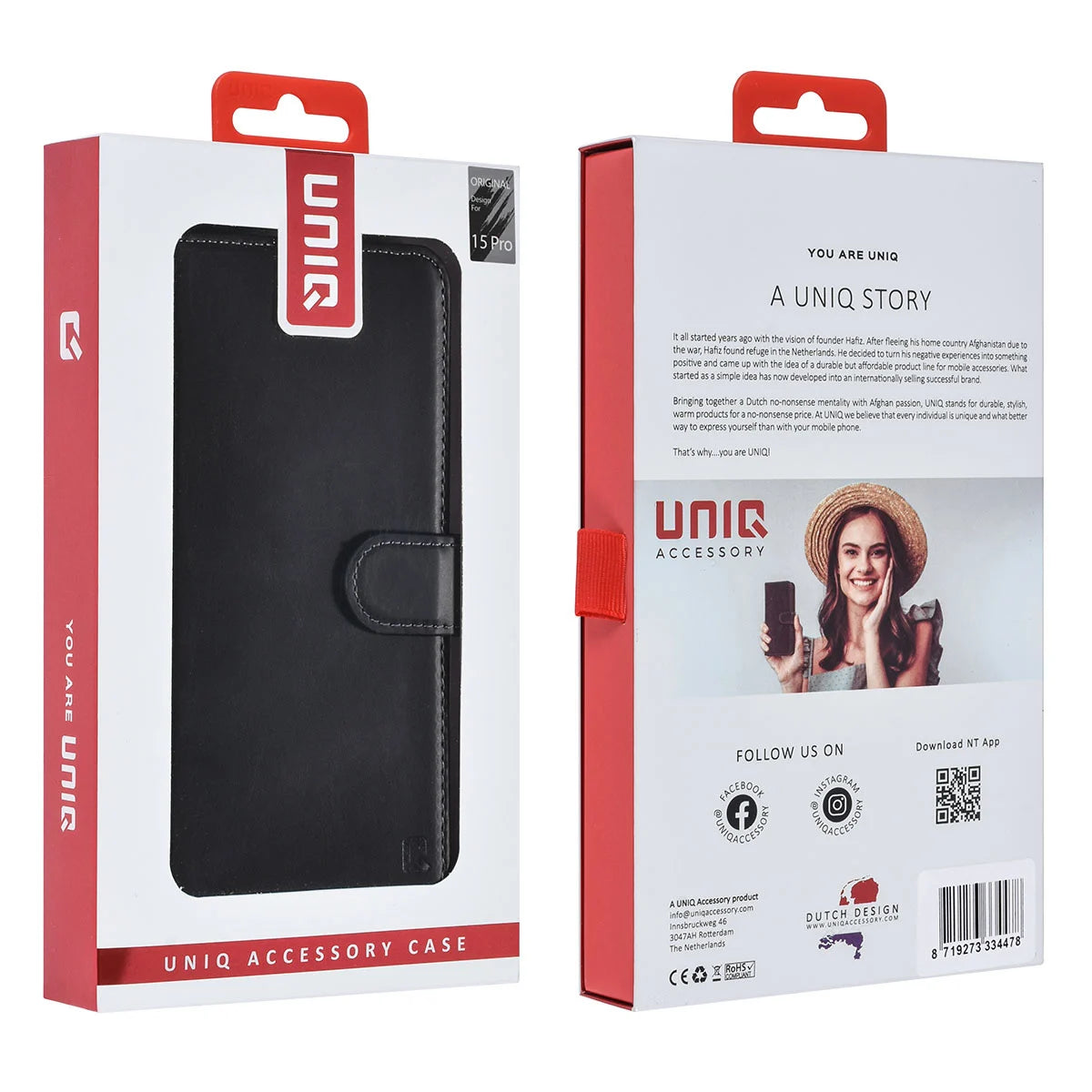 Tuniq iPhone 15 Pro - 2 σε 1 - Θήκη Πορτοφόλι από Δερματίνη με Αποσπώμενη Θήκη - Μαύρη