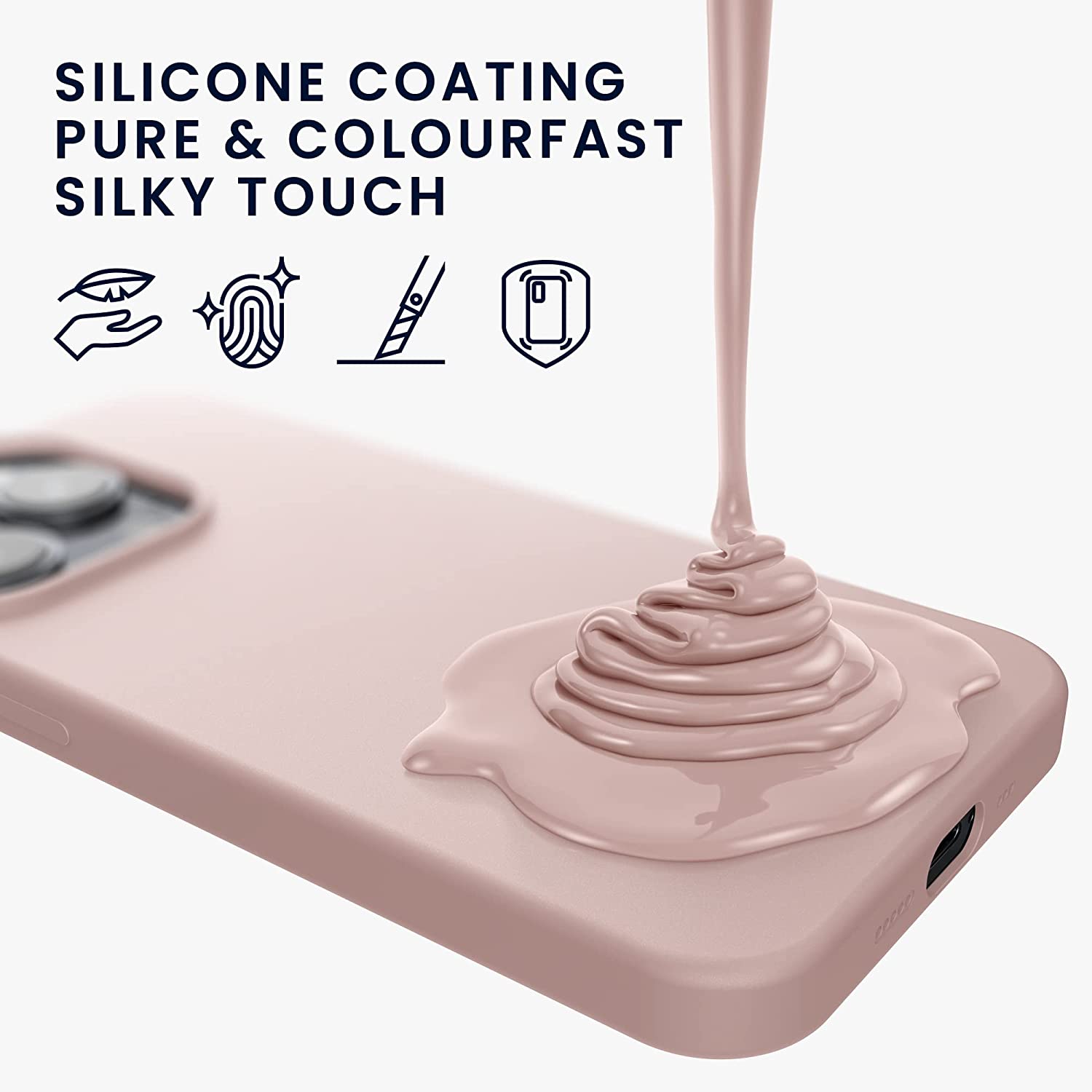 KW iPhone 14 Pro Max Θήκη Σιλικόνης Rubberized TPU - Coconut Swirl - 59074.225