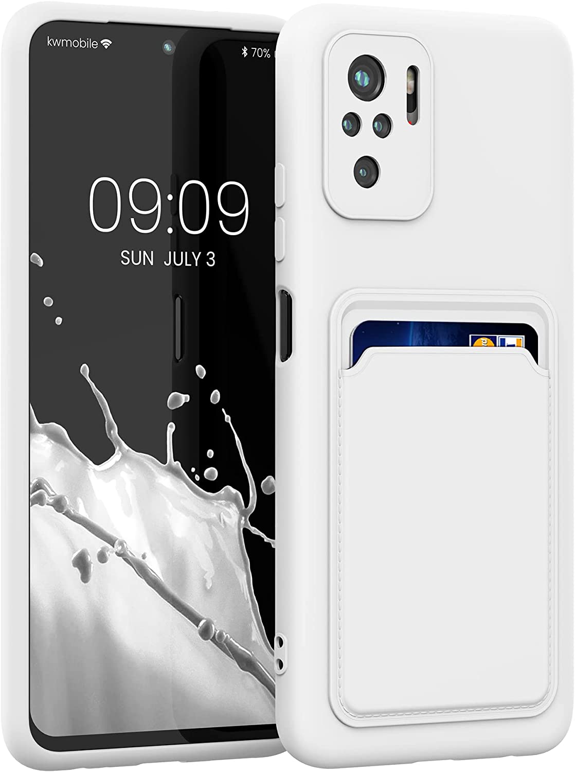KW Xiaomi Redmi Note 10 / Note 10s / Poco M5s Θήκη Σιλικόνης TPU με Υποδοχή για Κάρτα - White - 56956.02