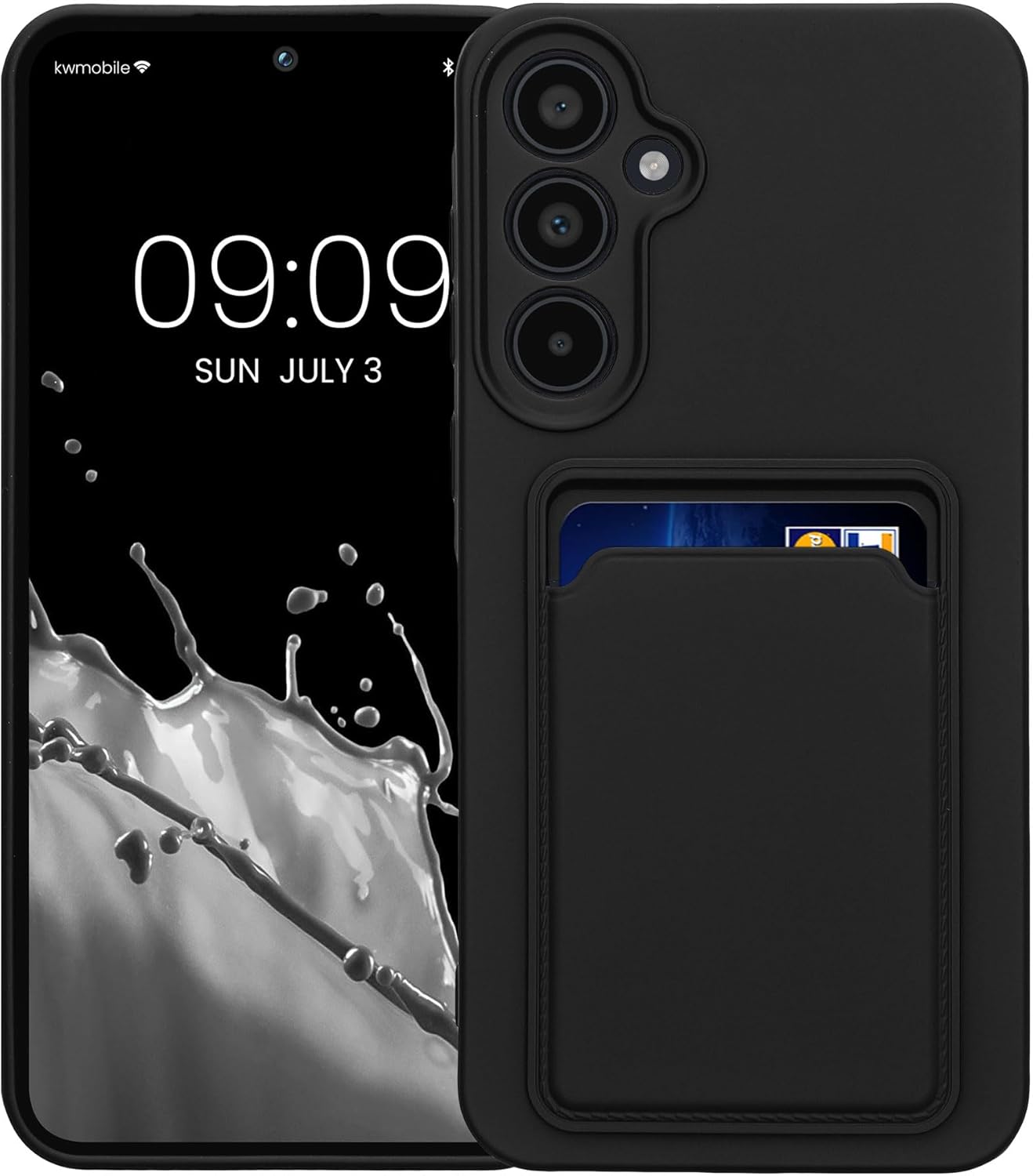 KW Samsung Galaxy A35 5G Θήκη Σιλικόνης TPU με Υποδοχή για Κάρτα - Black