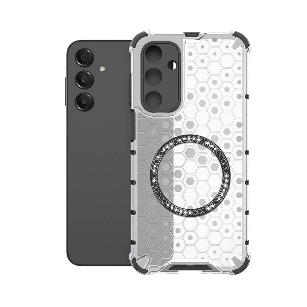 Techsuit Samsung Galaxy A16 4G / A16 5G Honeycomb Shield MagSafe Σκληρή Θήκη με Πλαίσιο Σιλικόνης - White