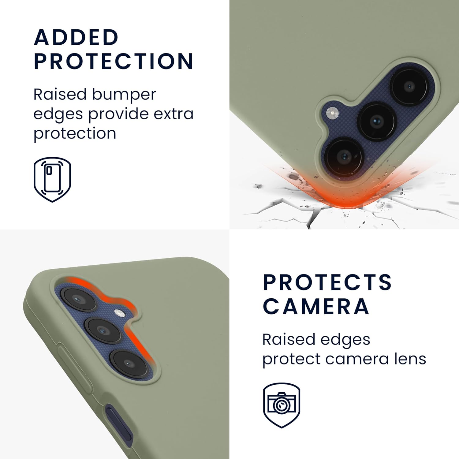 KW Samsung Galaxy A25 5G Θήκη Σιλικόνης Rubberized TPU - Grey Green