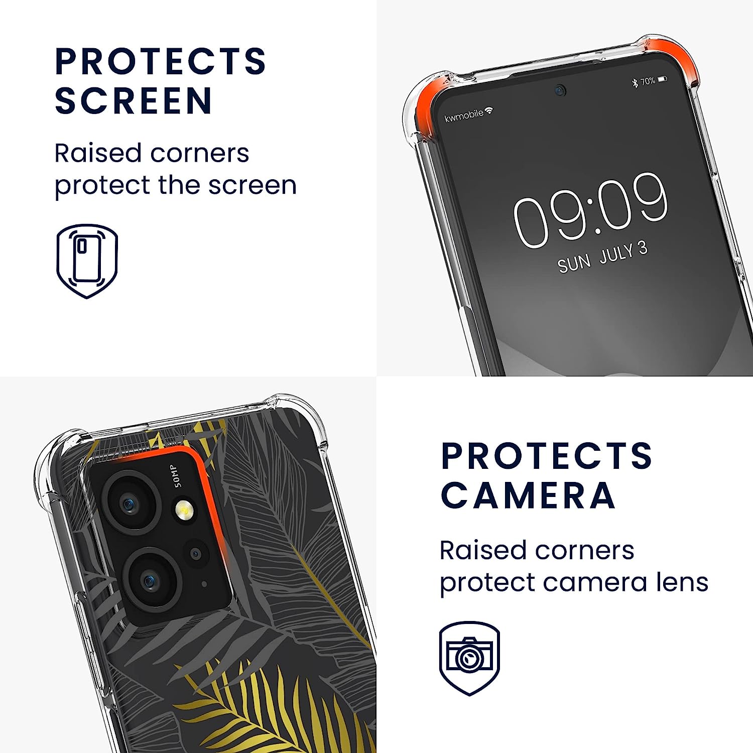 KW Xiaomi Redmi Note 12 4G Θήκη Σιλικόνης TPU με Λουράκι Design Jungle - Yellow / Grey / Διάφανη - 61174.02