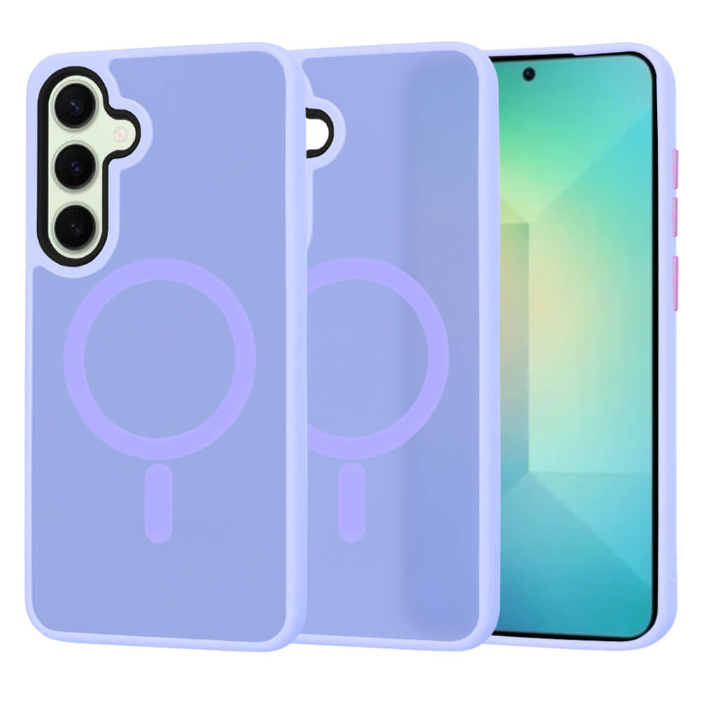 Techsuit Samsung Galaxy S25 - HaloFrost MagSafe Series - Σκληρή Θήκη με Πλαίσιο Σιλικόνης - Light Purple