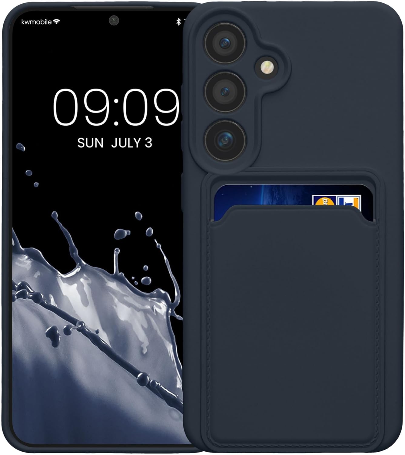 KW Samsung Galaxy S24 Θήκη Σιλικόνης TPU με Υποδοχή για Κάρτα - Dark Blue