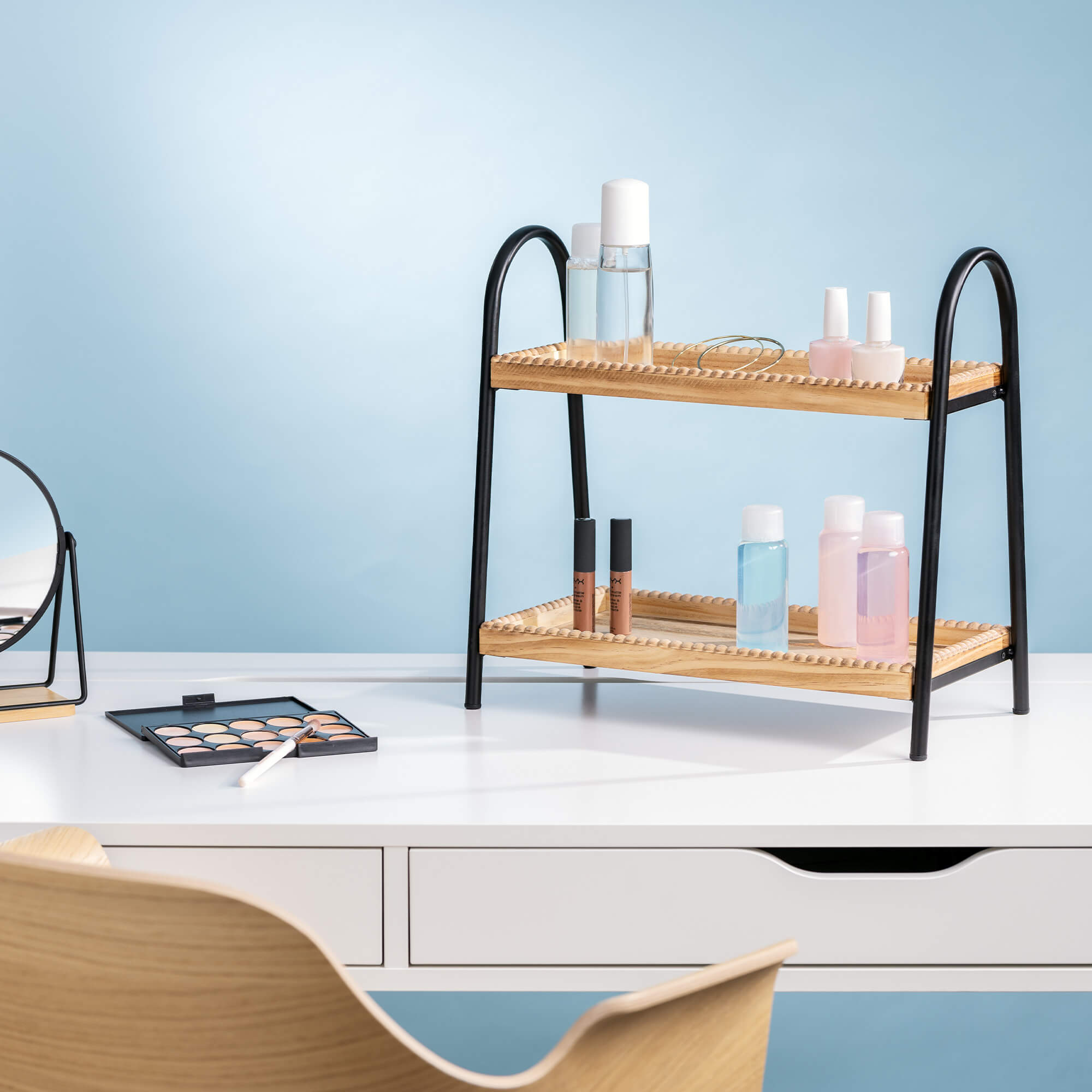 Navaris Ξύλινο Ράφι Μπαχαρικών Δύο Επιπέδων - Brown - 57295.05.2